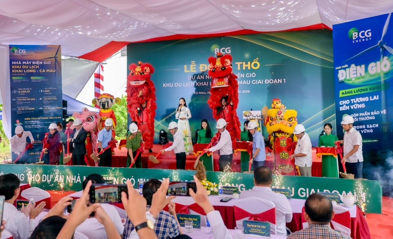 Động thổ Nhà máy điện gió Khai Long: Cú hích hơn 6.320 tỷ đồng cho tăng trưởng xanh Cà Mau - Ảnh 1