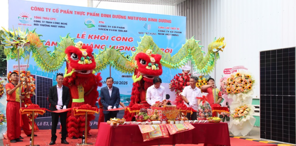 Green Flow Solar Khởi công dự án điện mặt trời áp mái 3,78 MWp tại Nutifood Bình Dương - Ảnh 1
