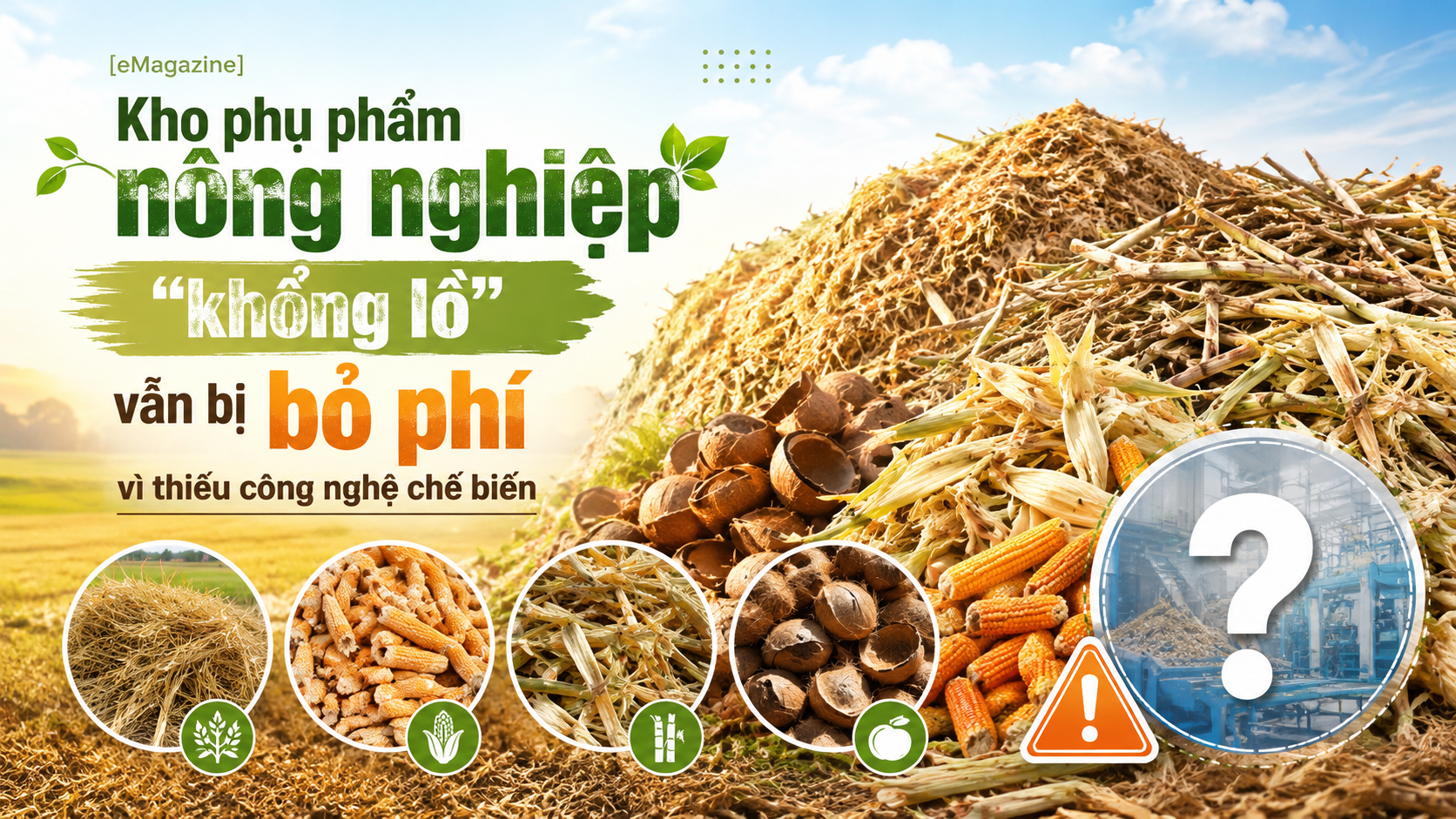 [eMagazine] Kho phụ phẩm nông nghiệp "khổng lồ" vẫn bị bỏ phí vì thiếu công nghệ chế biến