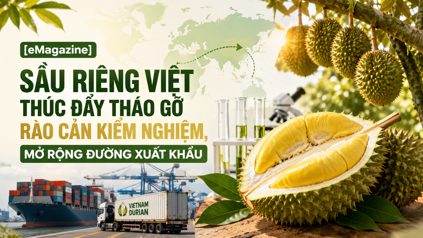 [eMagazine] Sầu riêng Việt thúc đẩy tháo gỡ rào cản kiểm nghiệm, mở rộng đường xuất khẩu