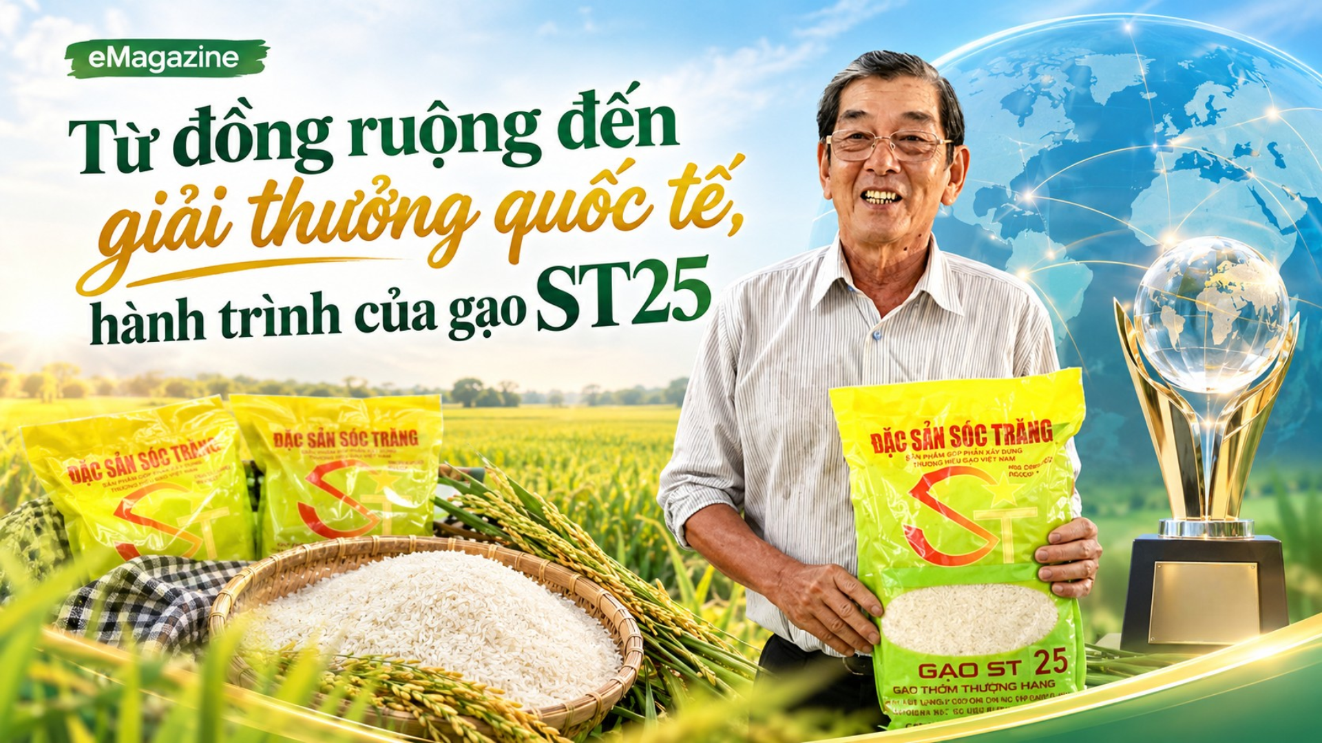 [eMagazine] Từ đồng ruộng đến giải thưởng quốc tế, hành trình của gạo ST25