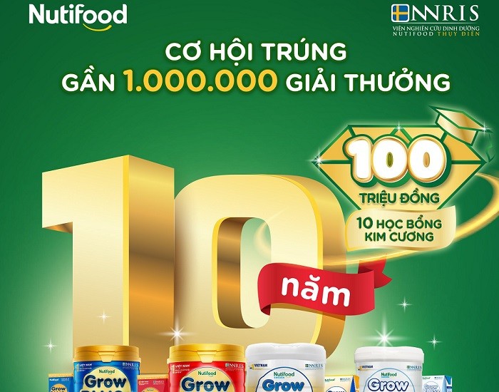 Nhãn hàng Nutifood GrowPLUS+ tri ân khách hàng bằng nhiều giải thưởng hấp dẫn