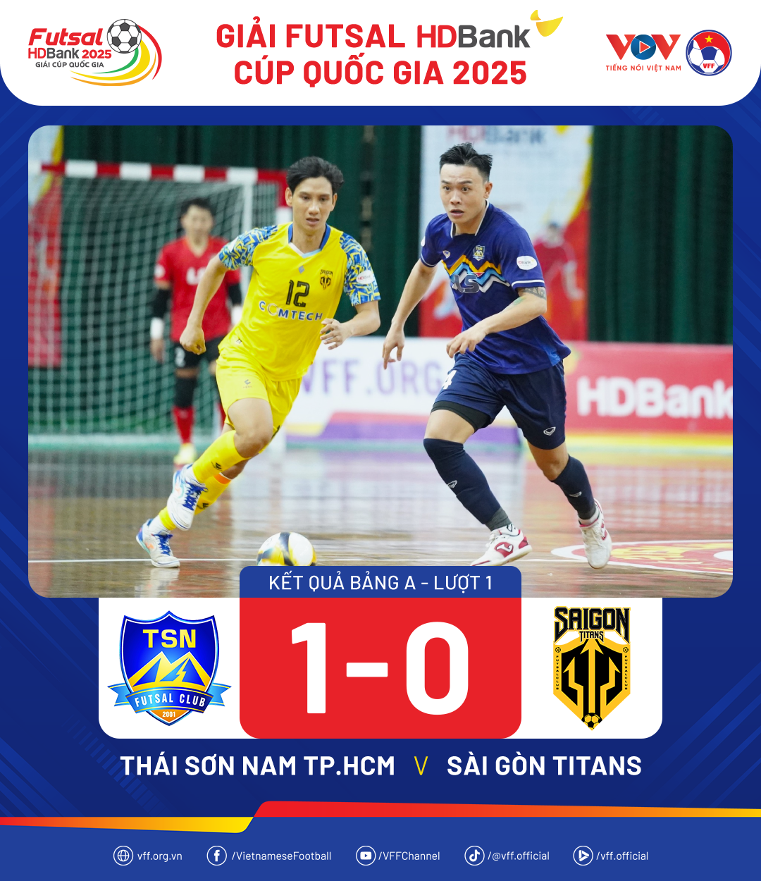 Thái Sơn Nam TP. Hồ Chí Minh thắng sít sao 1-0 trước Sài Gòn Titans