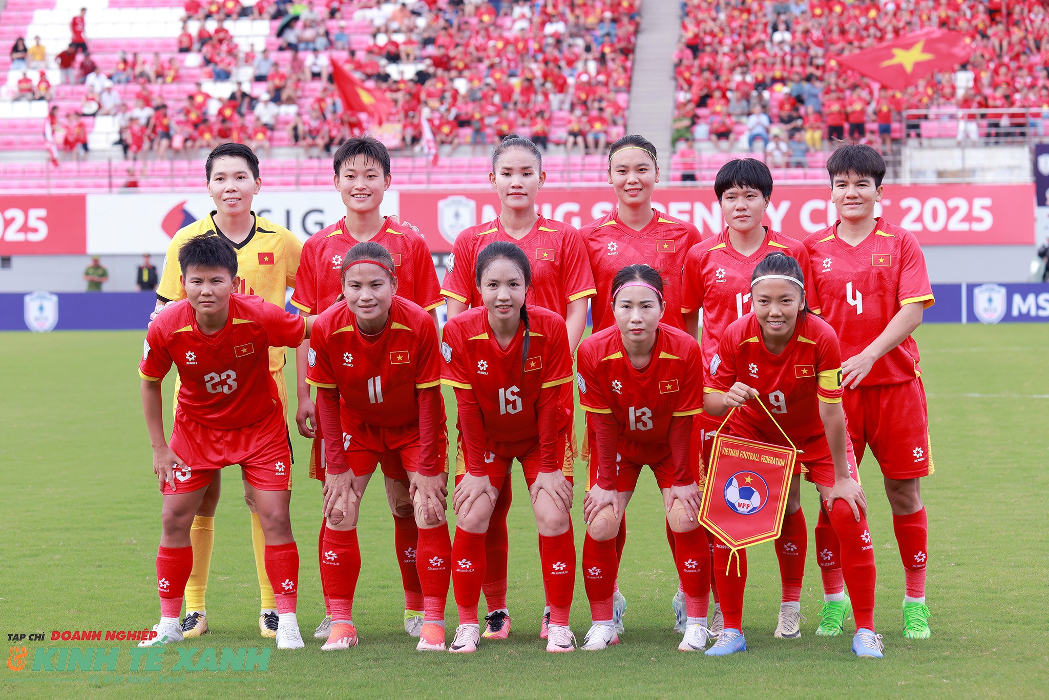 Đội hình xuất phát của đội tuyển nữ Việt Nam trận tranh Hạng Ba với đội tuyển nữ Thái Lan