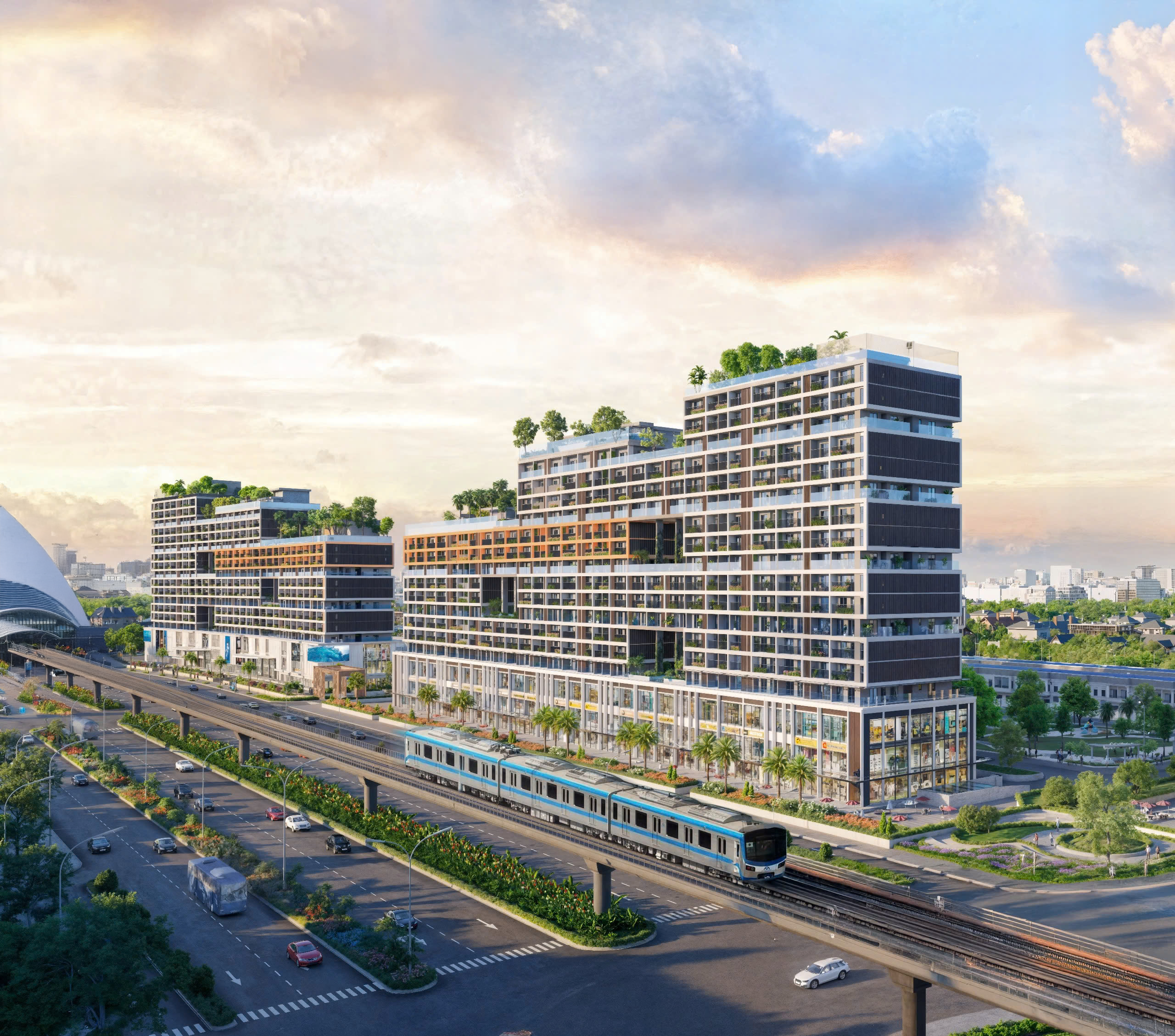 Tọa lạc trên trục huyết mạch Tôn Đức Thắng (25B), cả hai đầu dự án đều cách ga Metro tương lai 500 m