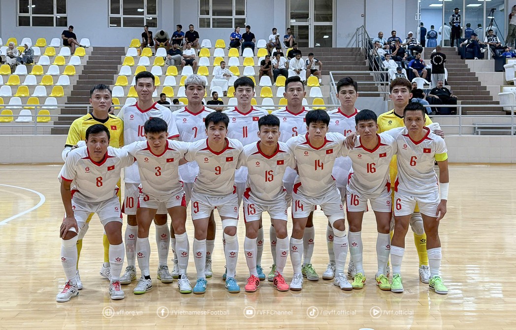 Đội hình ra sân của đội tuyển futsal Việt Nam trận tái đấu với đội chủ nhà futsal Kuwait