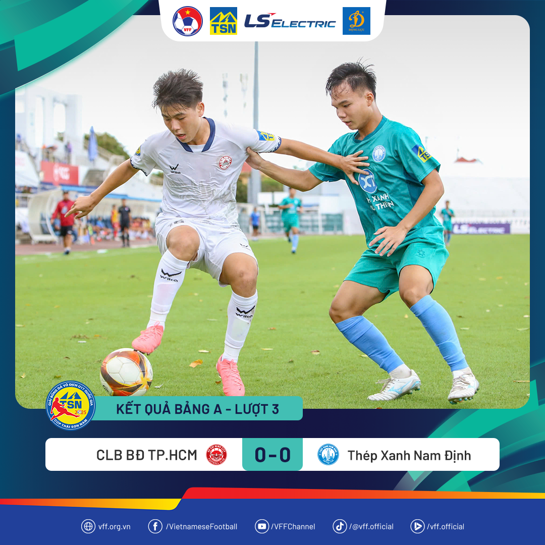 U17 câu lạc bộ bóng đá TP. Hồ Chí Minh hòa không bàn thắng với U17 Thép Xanh Nam Định