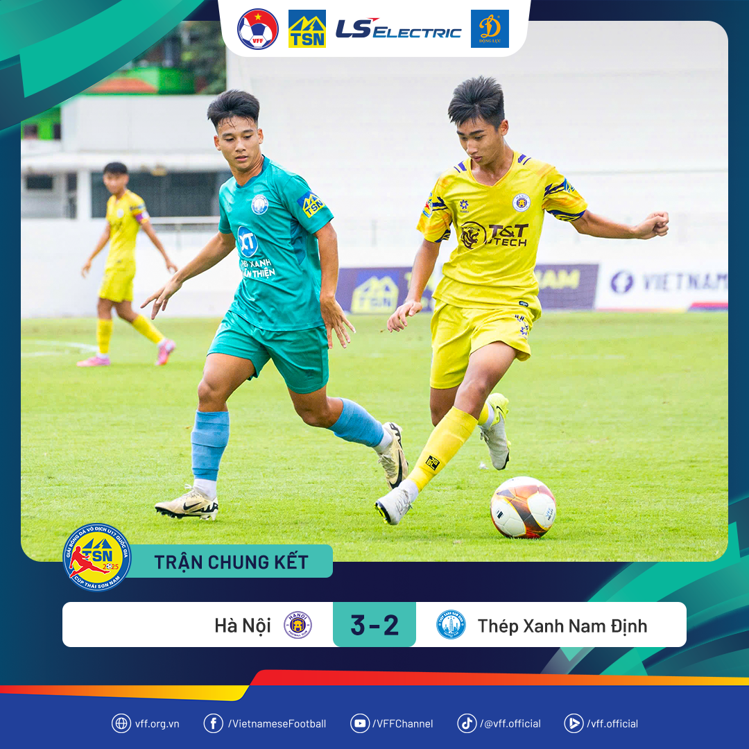U17 Hà Nội đánh bại U17 Thép Xanh Nam Định 3-2 trong trận chung kết