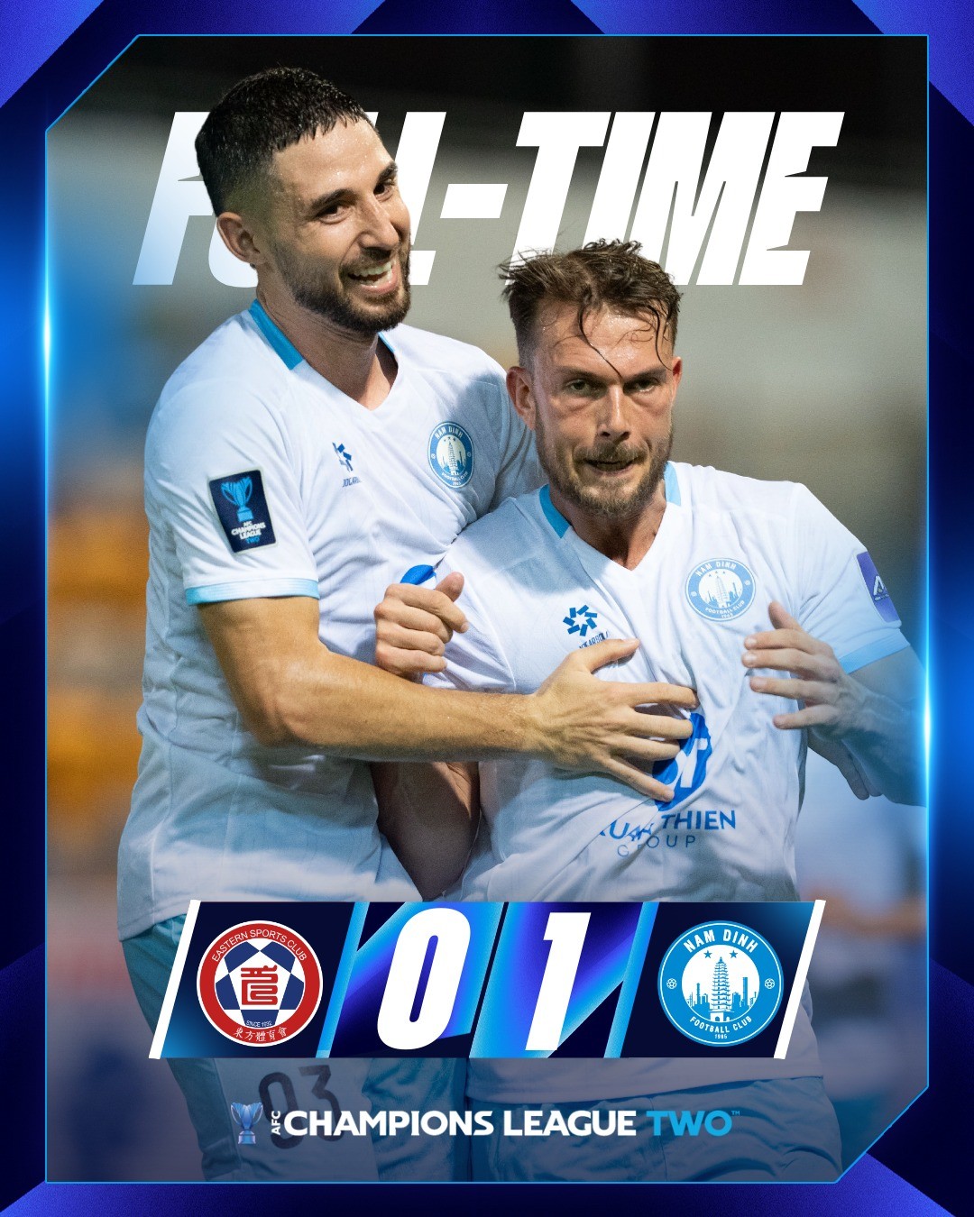 Nam Định FC có trận thắng thứ hai liên tiếp tại Bảng F, AFC Champions League Two 2025/26