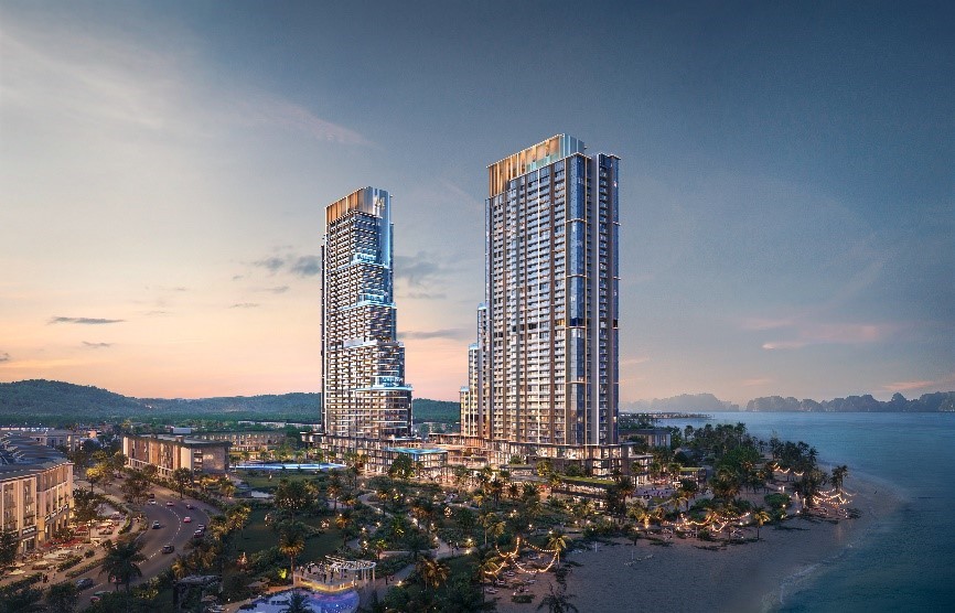 Phối cảnh Dự án Tổ hợp thương mại - dịch vụ - căn hộ lưu trú Aria Bay Towers.