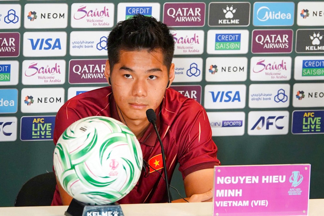 Trung vệ Nguyễn Hiểu Minh - cầu thủ xuất sắc nhất trận đấu U23 Việt Nam 2-0 U23 Jordan