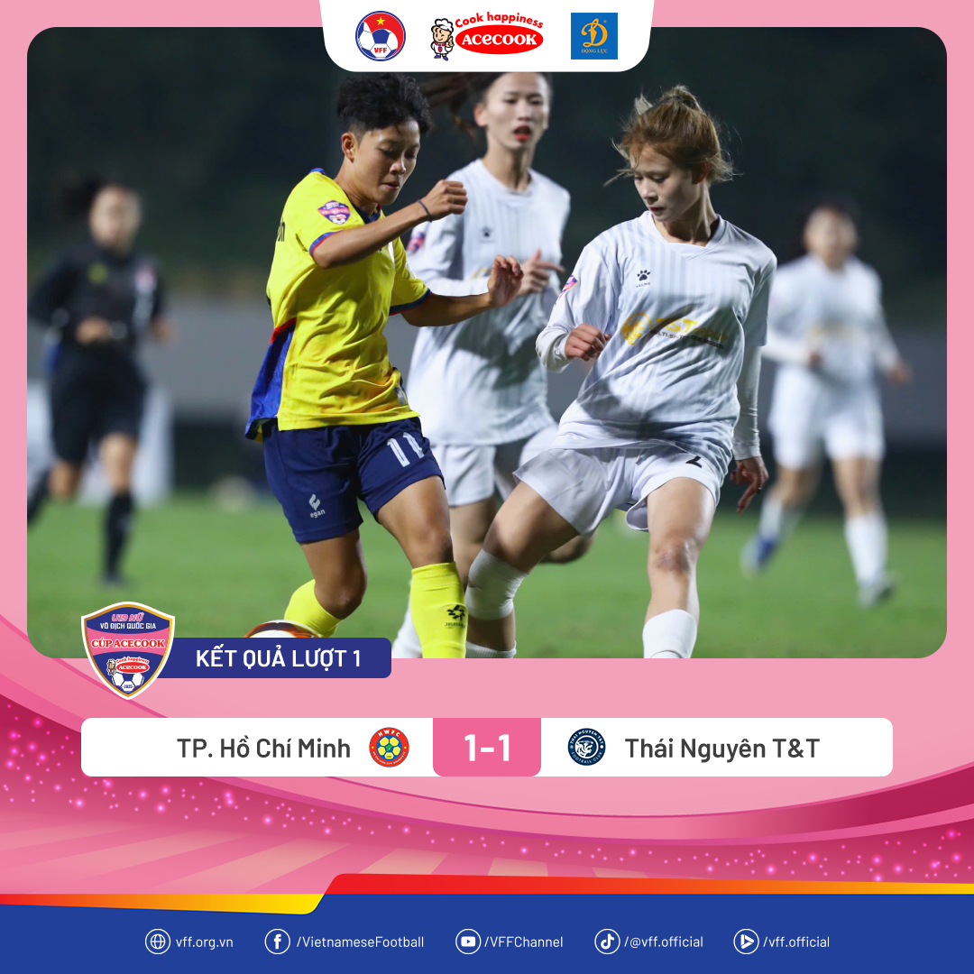 U19 nữ TP. Hồ Chí Minh chia điểm với U19 nữ Thái Nguyên T&T trong trận ra quân