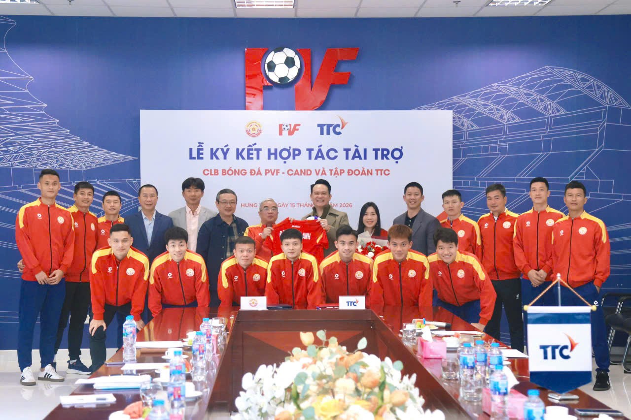 Tập đoàn TTC ký kết hợp tác tài trợ với CLB Bóng đá PVF - CAND
