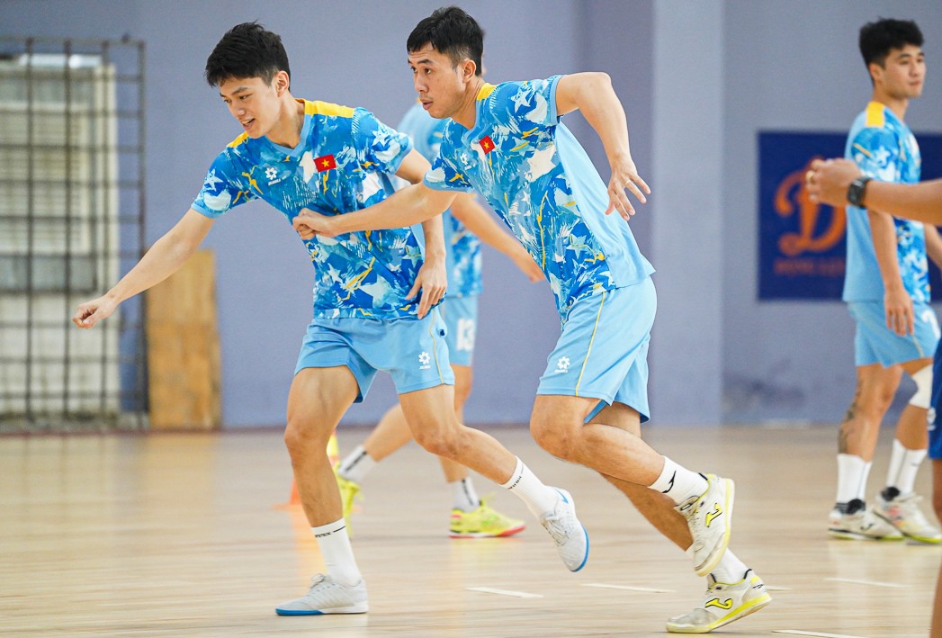 Các tuyển thủ futsal Việt Nam đang tích cực tập luyện chuẩn bị cho giải đấu lớn nhất châu lục