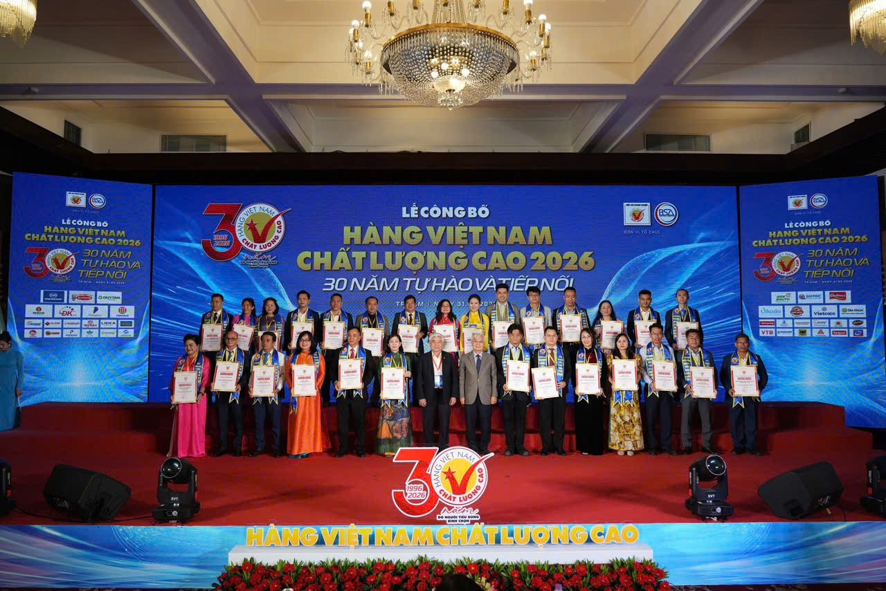 Vedan lần thứ 20 liên tiếp đạt danh hiệu “Hàng Việt Nam Chất lượng cao” năm 2026