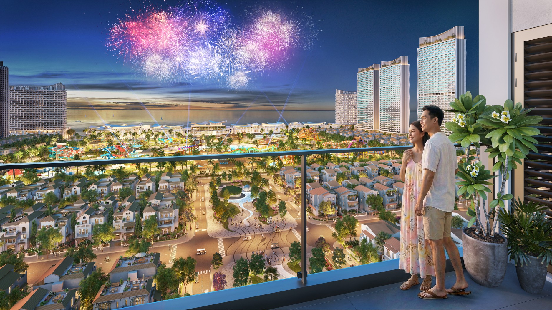 Các căn hộ sở hữu tầm nhìn “kép” đắt giá. Ảnh phối cảnh: Sun Property