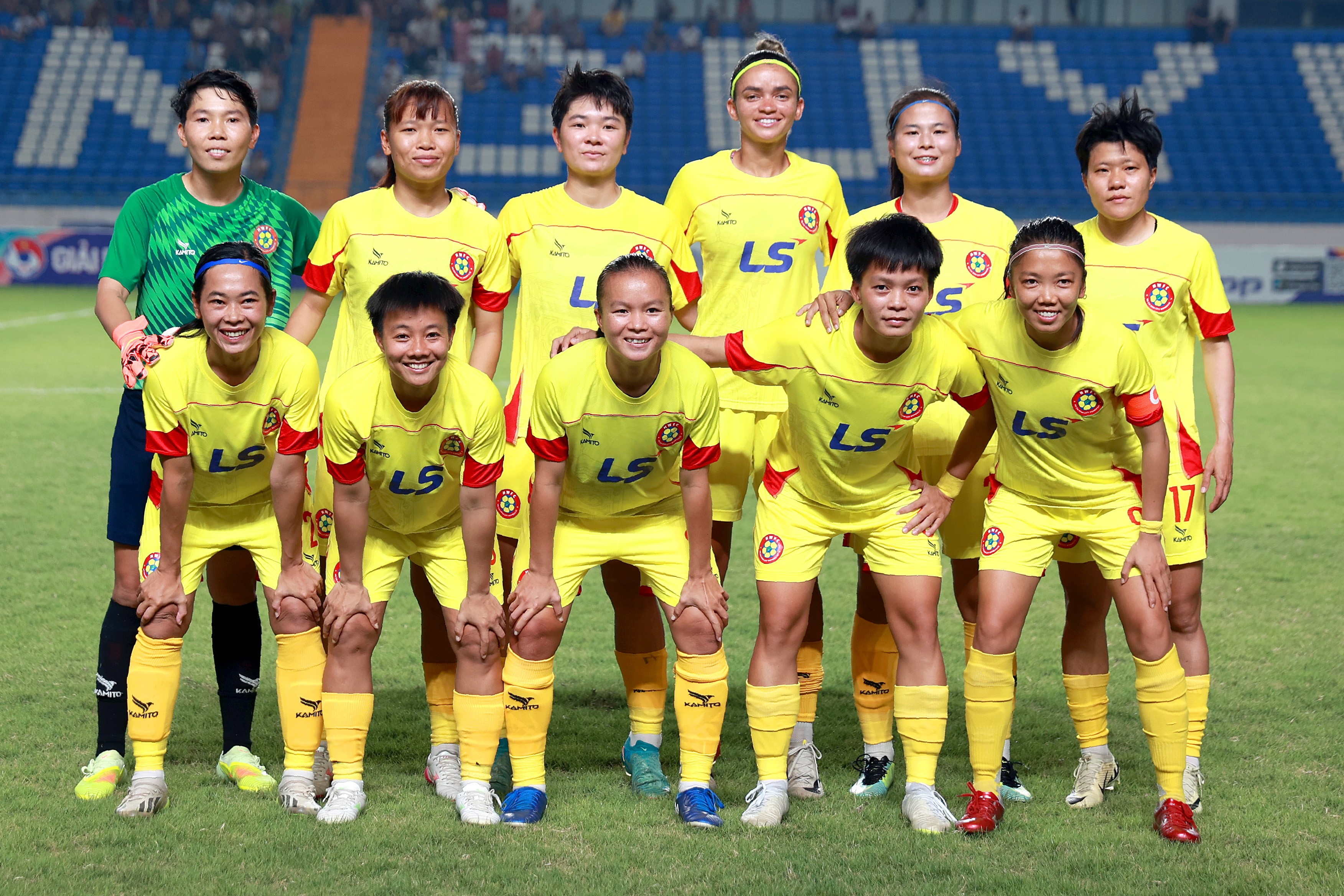 Đội hình ra sân của CLB nữ TP. Hồ Chí Minh trong trận chung kết giải Bóng đá nữ Cúp Quốc gia 2026.