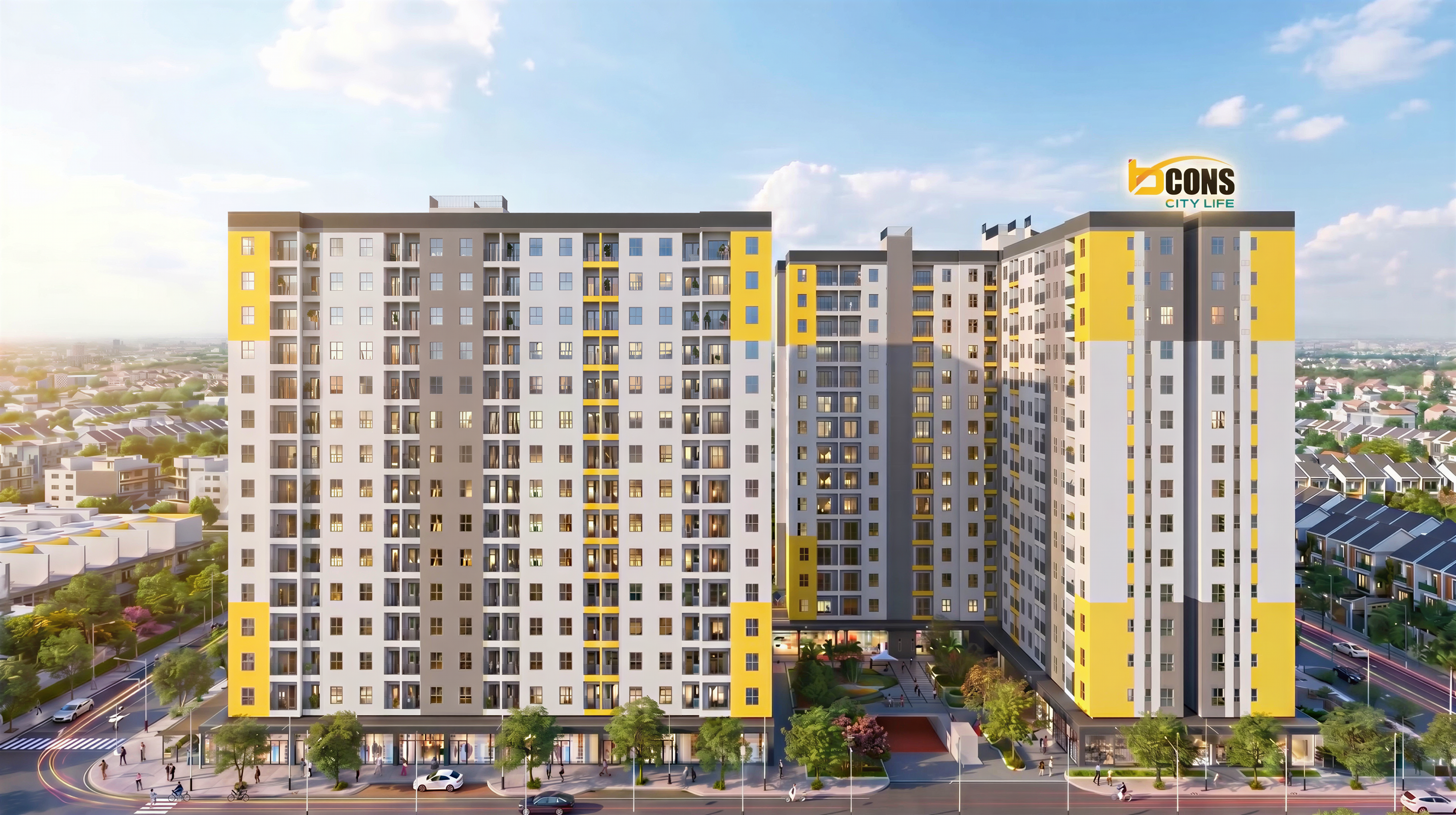 Phối cảnh dự án nhà ở xã hội tại Phường Tân Uyên, TP.HCM.