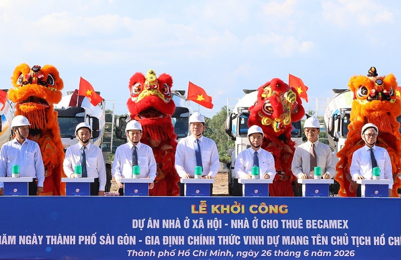 Sở Xây dựng TP.HCM phối hợp cùng Tập đoàn Becamex chính thức khởi công loạt dự án nhà ở xã hội với tổng quy mô hơn 6.200 căn hộ.