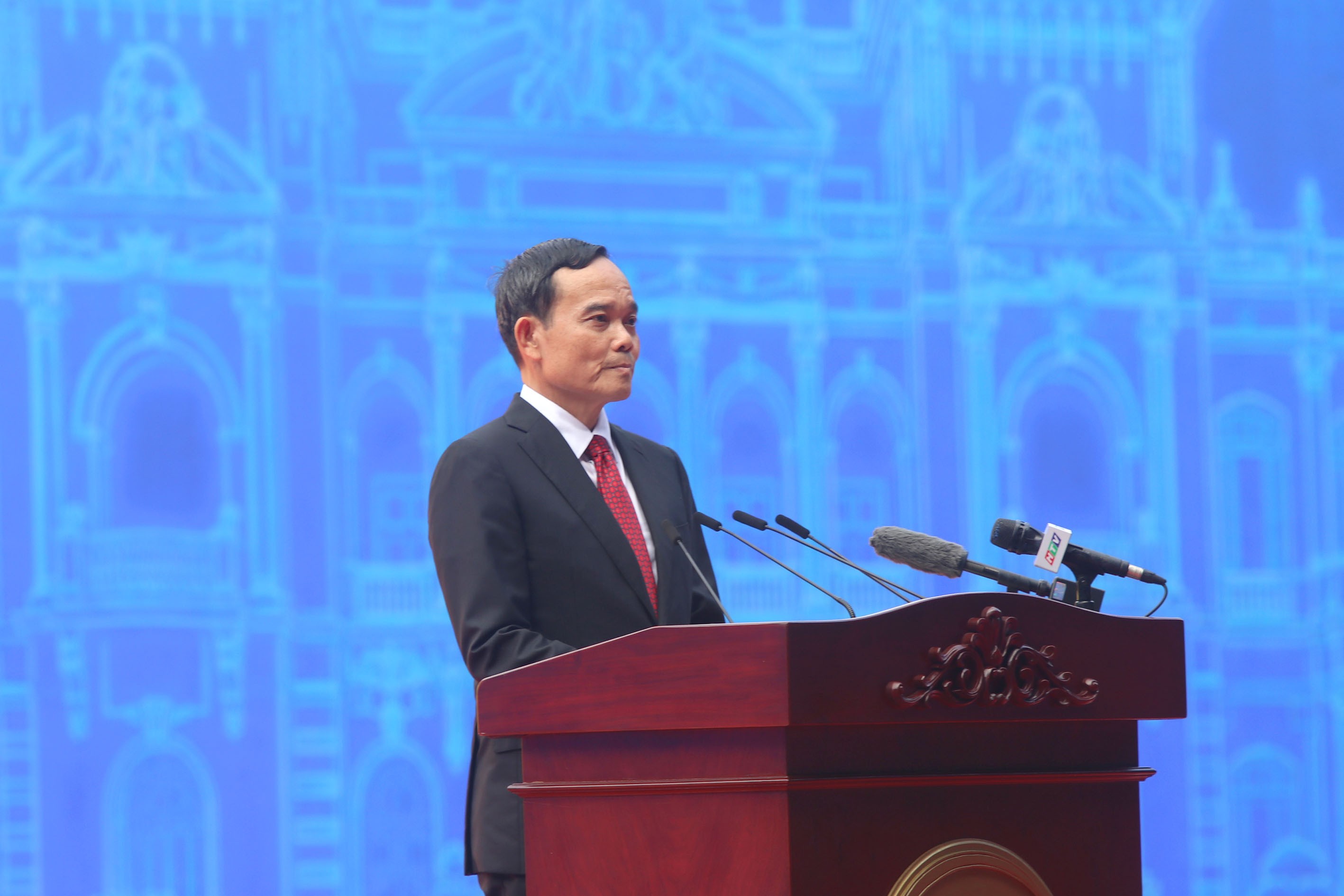 Bí thư Thành ủy TP.HCM Trần Lưu Quang phát biểu tại buổi lễ kỷ niệm 50 năm Ngày thành phố Sài Gòn - Gia Định vinh dự mang tên Chủ tịch Hồ Chí Minh (2/7/1976 - 2/7/2026), sáng ngày 02/7.