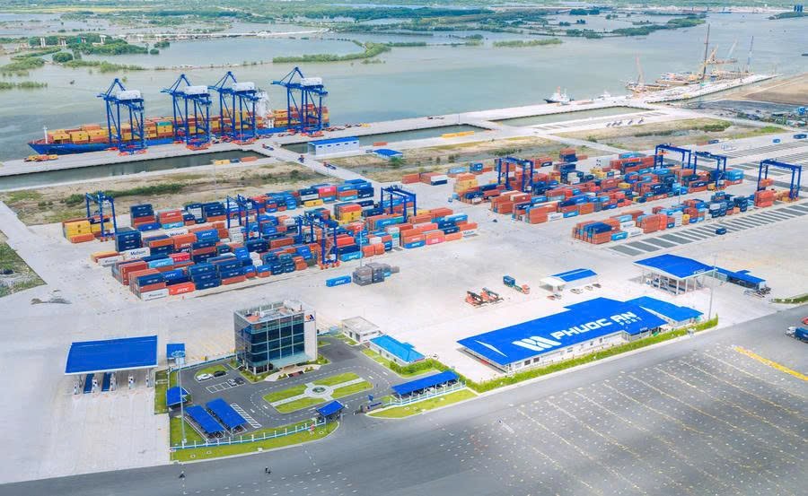 Dự án Cảng Phước An (TP Đồng Nai) có tổng vốn đầu tư gần 20.000 tỷ đồng, được triển khai theo mô hình cảng tổng hợp gắn với hệ thống dịch vụ hậu cần logistics. (Ảnh: Phuoc An Port)