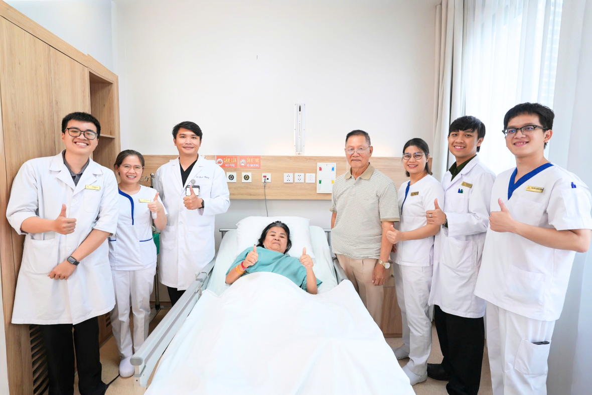 Bệnh nhân N.L hồi phục ổn định sau phẫu thuật. (Ảnh: Vinmec)
