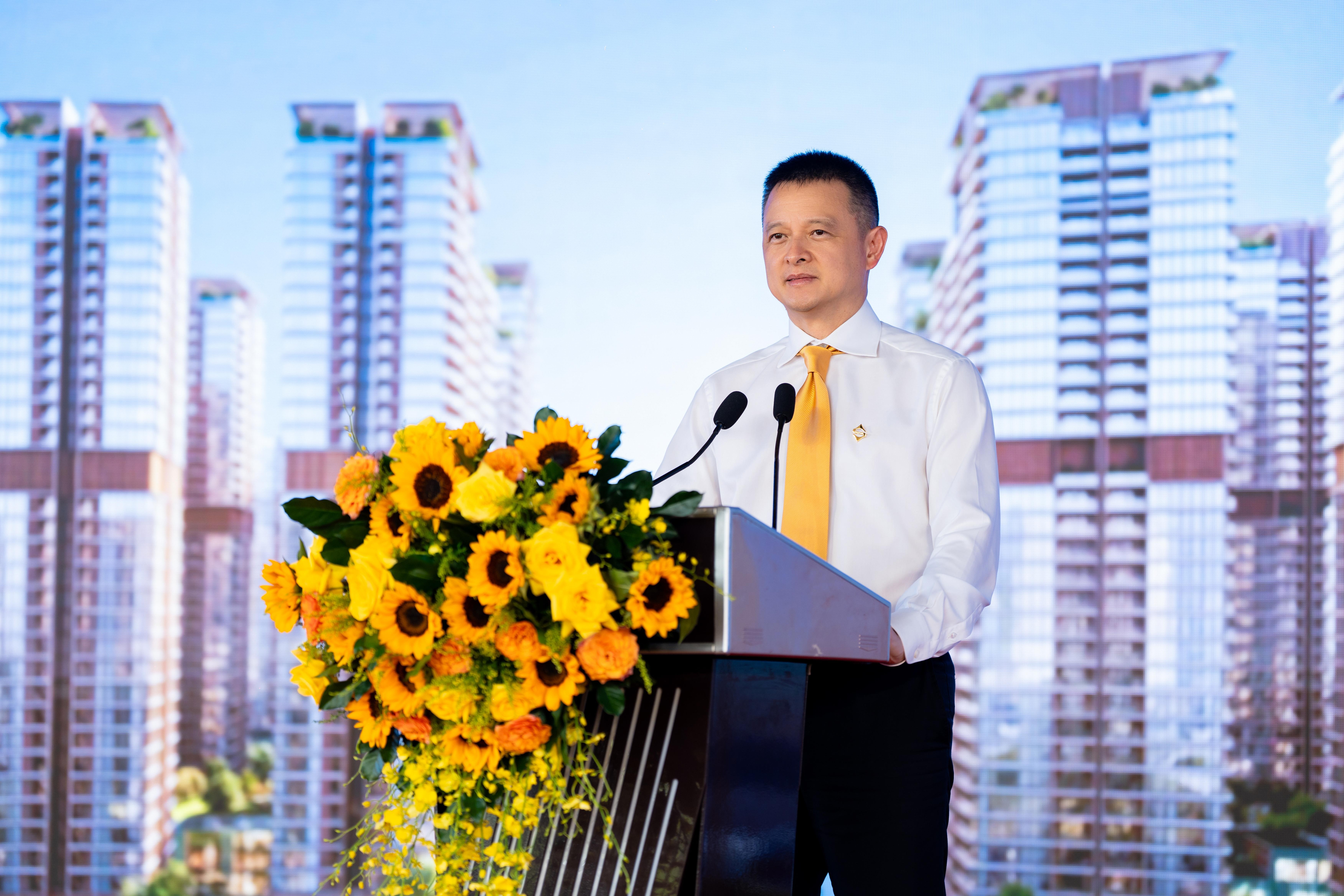 Ông Đặng Minh Trường, Chủ tịch HĐQT Tập đoàn Sun Group, phát biểu tại Lễ khởi động. (Ảnh: Ánh Dương)