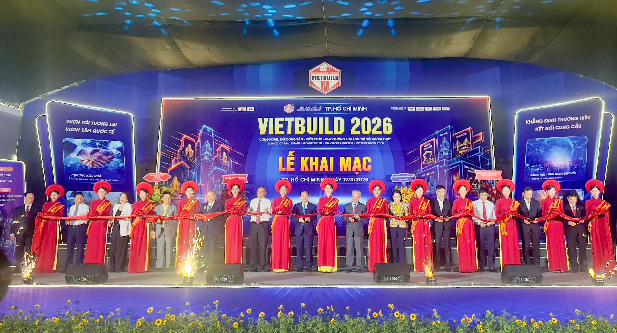 Triển lãm Quốc tế VIETBUILD TP.HCM 2026 chính thức khai mạc vào sáng 12/8 tại TP.HCM. (Ảnh: BTC)