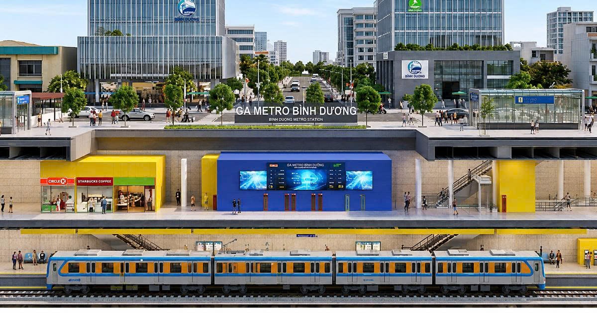 Phối cảnh ga metro Bình Dương - (Ảnh: MAUR)