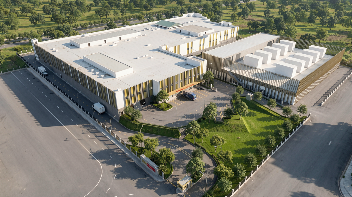Phối cảnh Nhà máy Suất ăn Hàng không Phú Quốc với quy mô 33.500 m2.