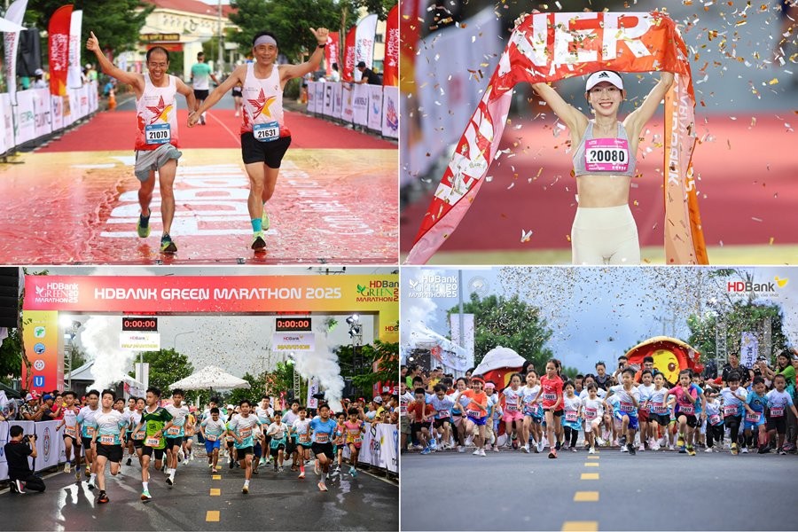 HDBank Green Marathon trở thành không gian để các gia đình cùng vận động, trải nghiệm và gắn kết