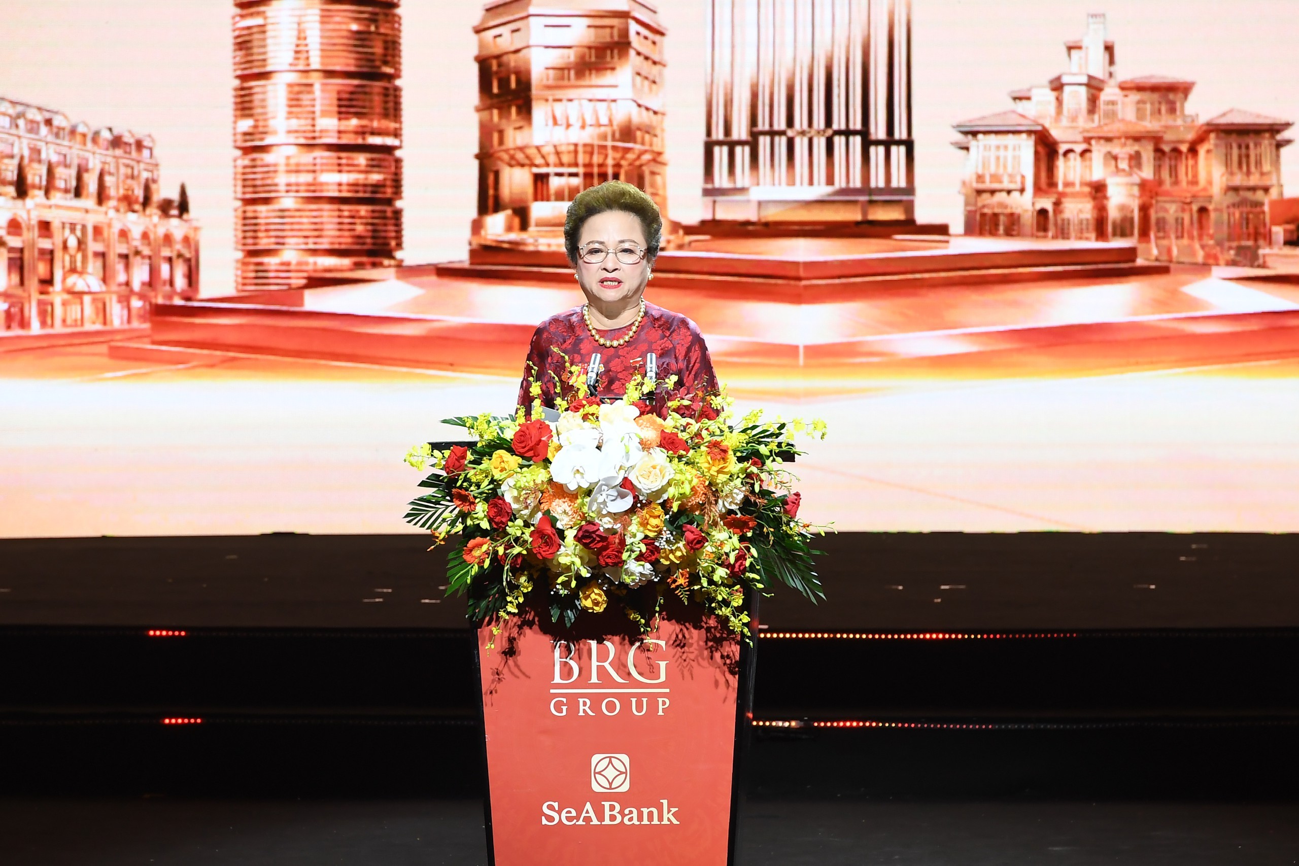 Bà Nguyễn Thị Nga, Chủ tịch Tập đoàn BRG phát biểu tại buổi lễ. (Ảnh: BRG)