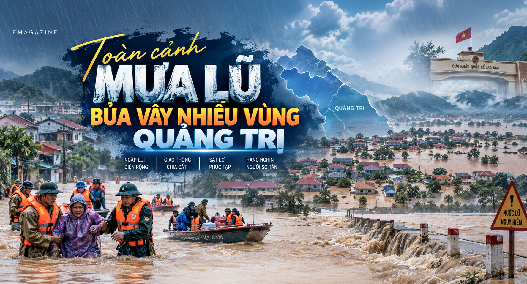[Emagazine] Toàn cảnh mưa lũ bủa vây nhiều vùng Quảng Trị