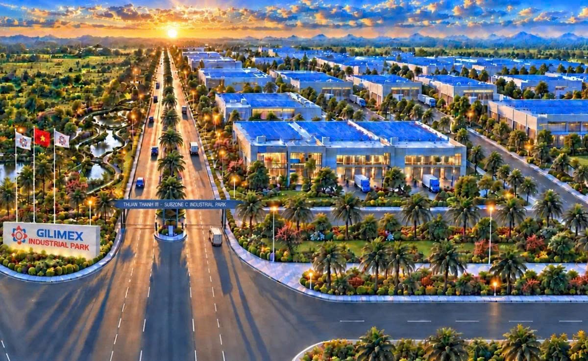 Phối cảnh khu công nghiệp Thuận Thành III - Phân khu C. (Ảnh: Gilimex Industrial Park)
