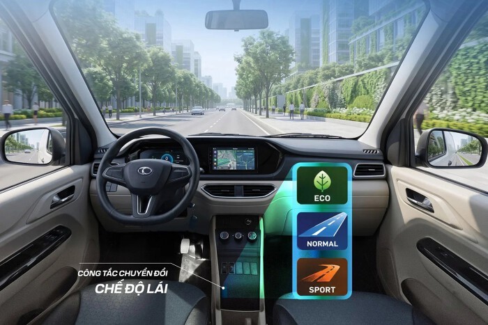 Khoang nội thất của ô tô điện do Thaco Auto sản xuất. (Ảnh: THACO AUTO)