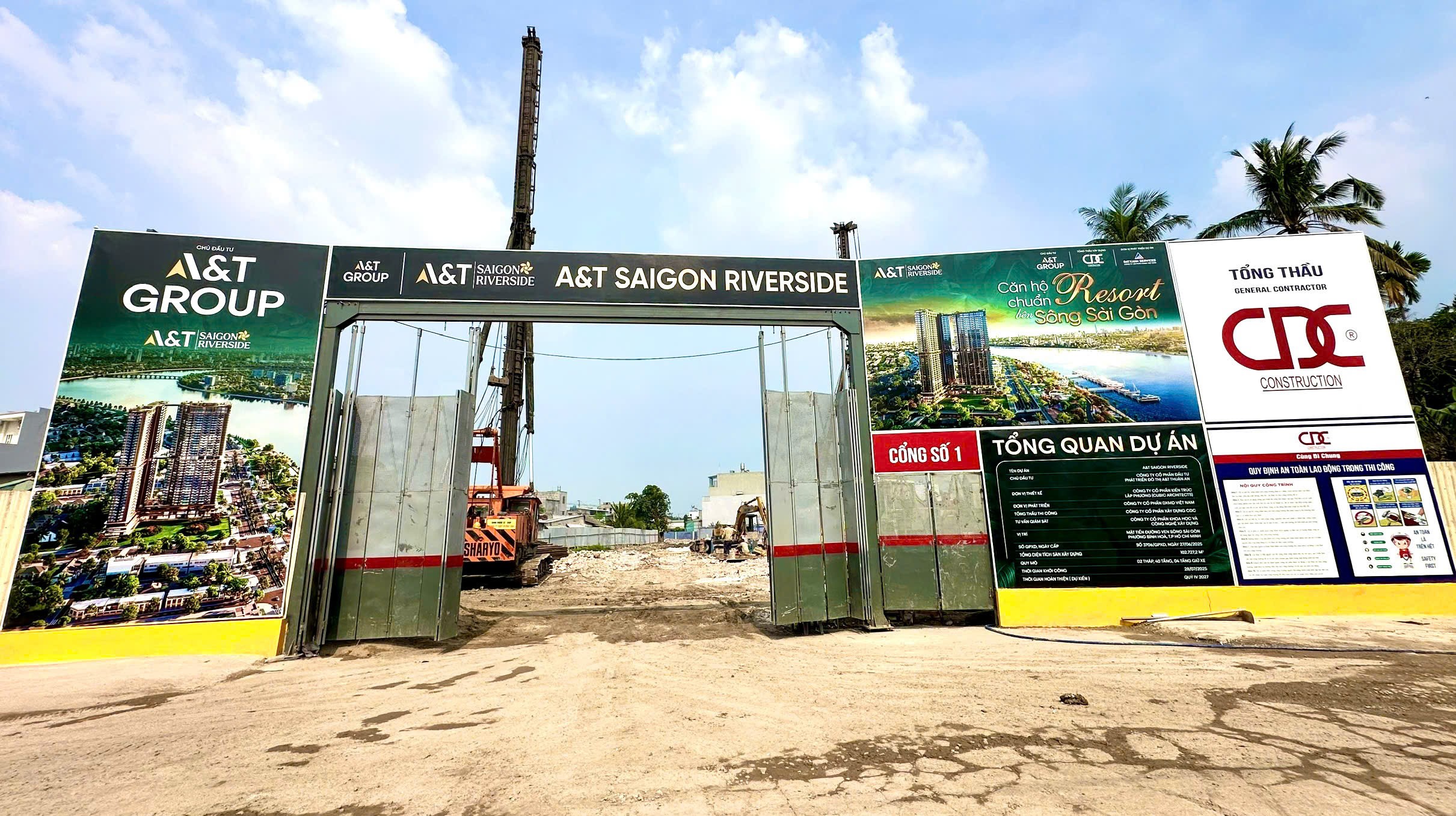 Dự án A&T Saigon Riverside đang thi công tại phường Bình Hoà, TP.HCM. 