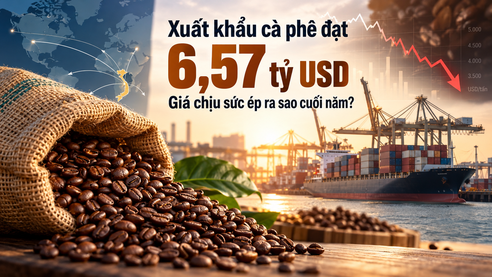 [Emagazine] Xuất khẩu cà phê đạt 6,57 tỷ USD, giá chịu sức ép ra sao cuối năm?