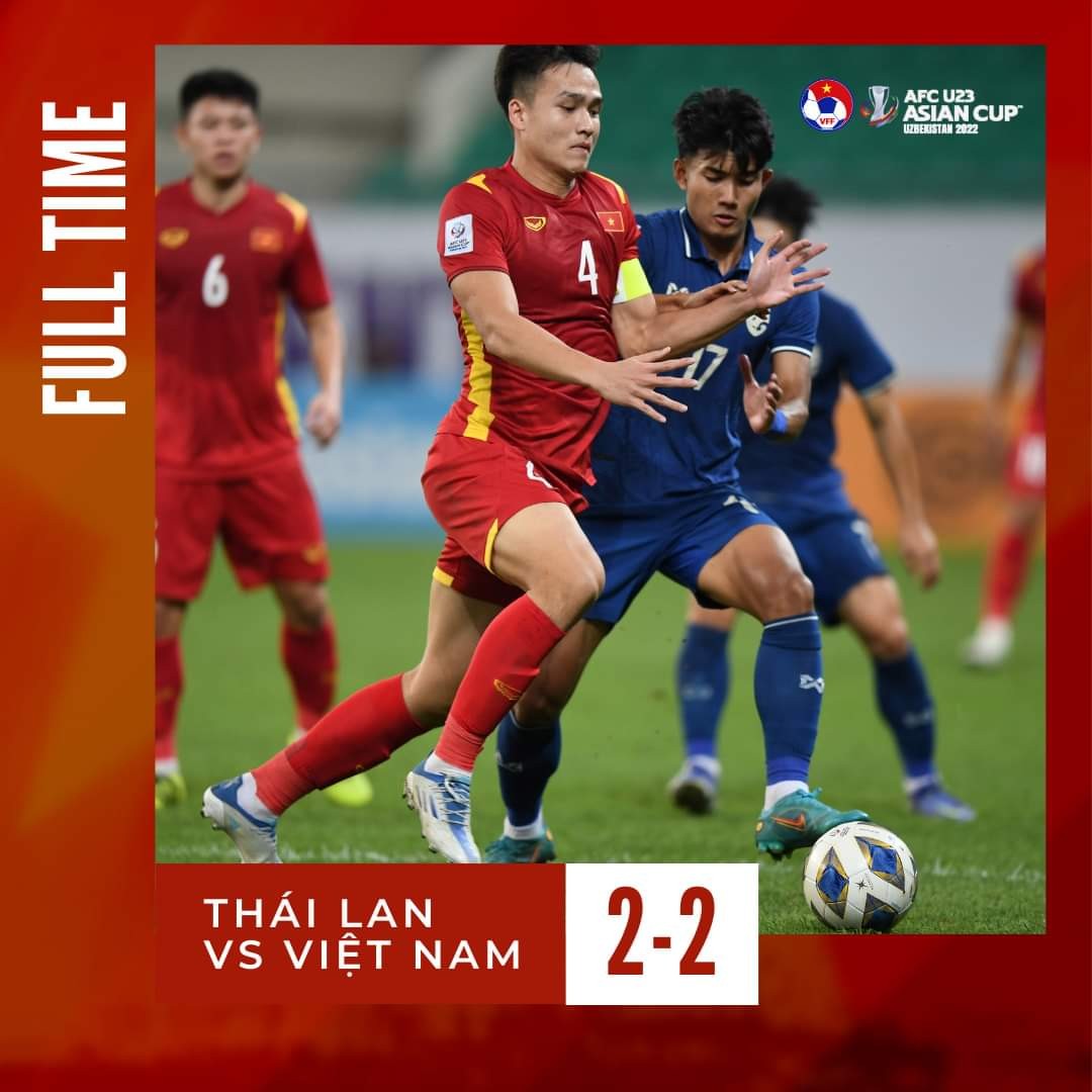 Đội tuyển U23 Việt Nam hoà đáng tiếc U23 Thái Lan