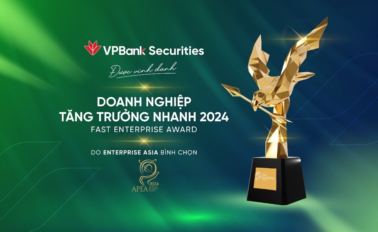 Tăng trưởng vượt trội, Chứng khoán VPBank nhận giải thưởng “Doanh nghiệp tăng trưởng nhanh 2024”