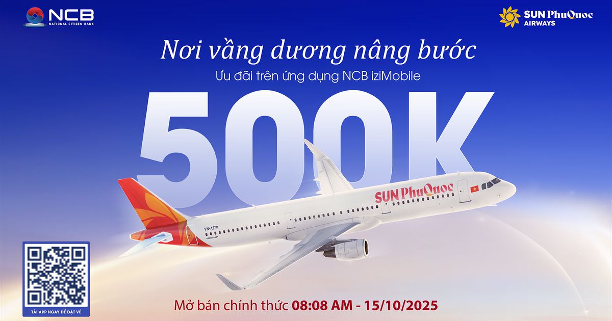 Cất cánh cùng Sun PhuQuoc Airways - nhận ưu đãi đến 20% khi đặt vé trên NCB iziMobile