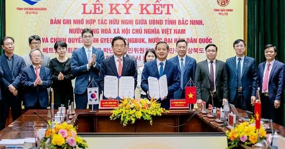 Bắc Ninh và tỉnh Gyeongsangbuk (Hàn Quốc) ký kết Bản ghi nhớ hợp tác, mở rộng cơ hội xúc tiến đầu tư