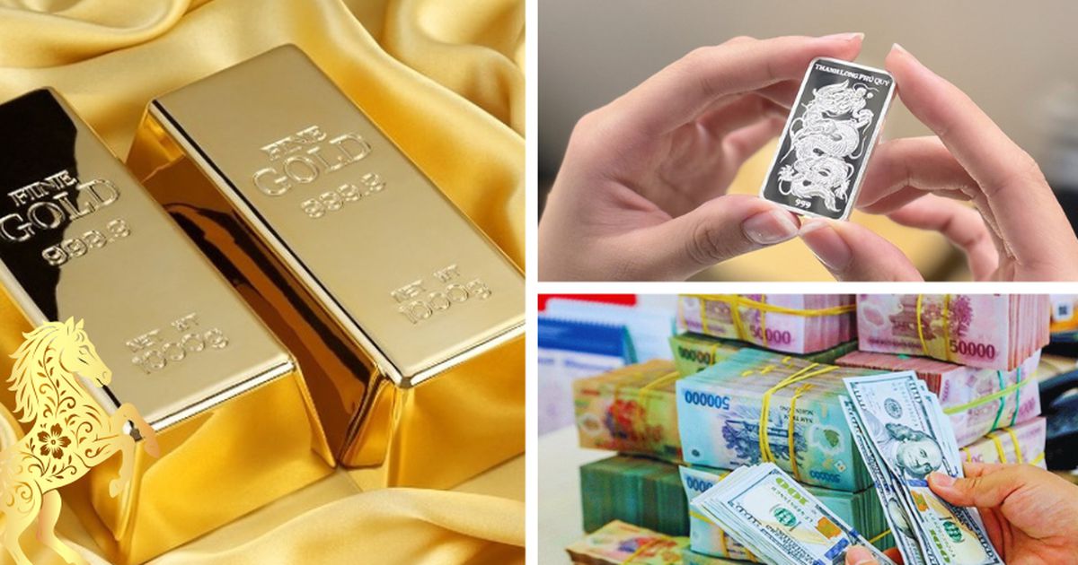 Giá vàng giảm, bạc 