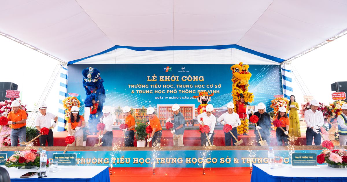 Khởi công trường liên cấp FPT tại đô thị Eco Central Park của nhà sáng lập Ecopark