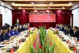 Bí thư Tỉnh ủy Quản Minh Cường hội kiến với Bí thư Tỉnh ủy Luông Pha Băng (Lào)