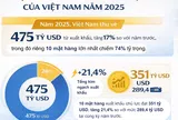 [Infographic] Xuất khẩu Việt Nam 2025: 10 nhóm hàng chủ lực mang về 351 tỷ USD