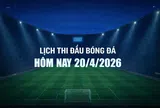 Lịch thi đấu bóng đá hôm nay 20/4/2026 và rạng sáng 21/4/2026