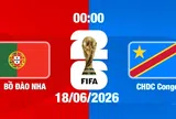 Trực tiếp bóng đá Bồ Đào Nha vs CHDC Congo, World Cup 2026 00h00 ngày 18/6 trên VTV3, VTV6