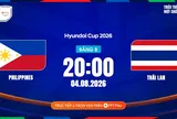 VTV6 trực tiếp bóng đá Philippines vs Thái Lan AFF Cup 2026 20h00 hôm nay 4/8/2026