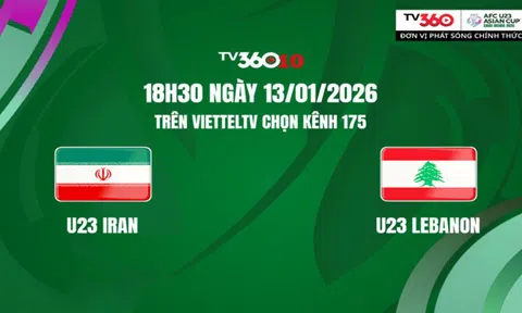 VTV Cần Thơ, VTV Go trực tiếp bóng đá U23 Lebanon vs U23 Iran 18h30 hôm nay 13/1/2026