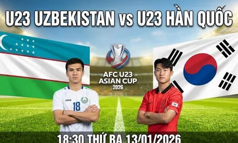 VTV5, VTV Go Trực tiếp bóng đá U23 Uzbekistan vs U23 Hàn Quốc, U23 Châu Á, 18h30 hôm nay 13/1/2026